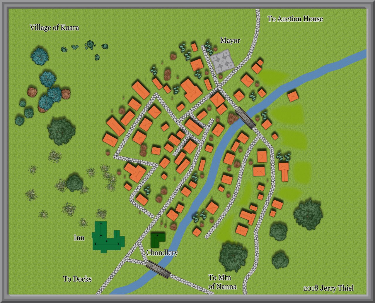 Nibirum Map: Village of Kuara by Jerry Thiel